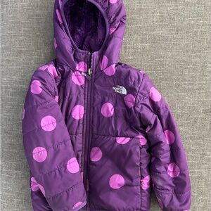 The North Face Mossbud Swirl Purple Jacket with Pink Dots